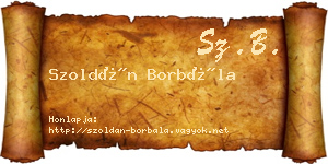 Szoldán Borbála névjegykártya